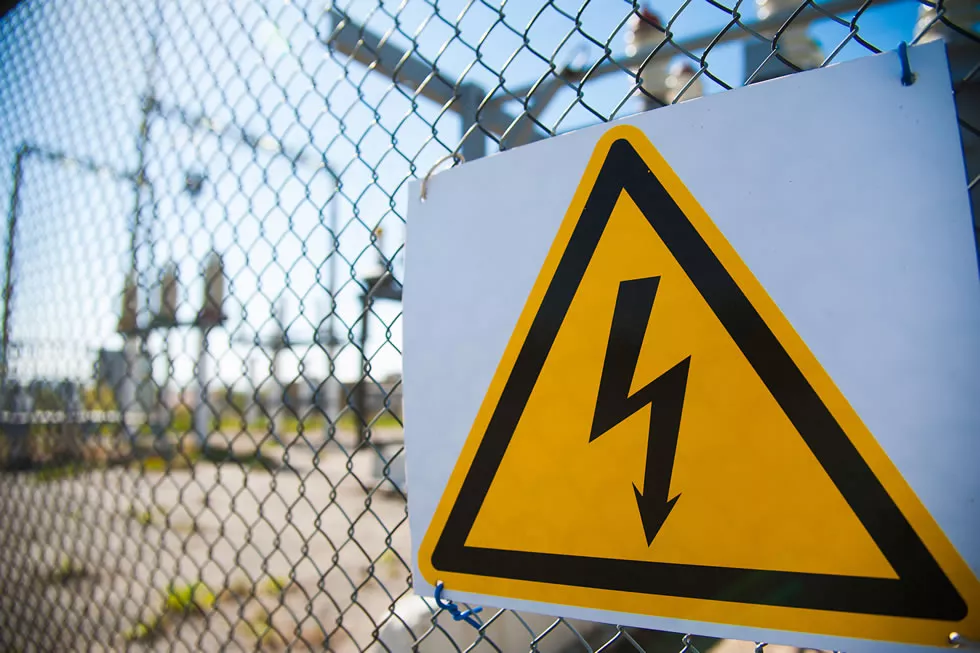 Electric sign on gate